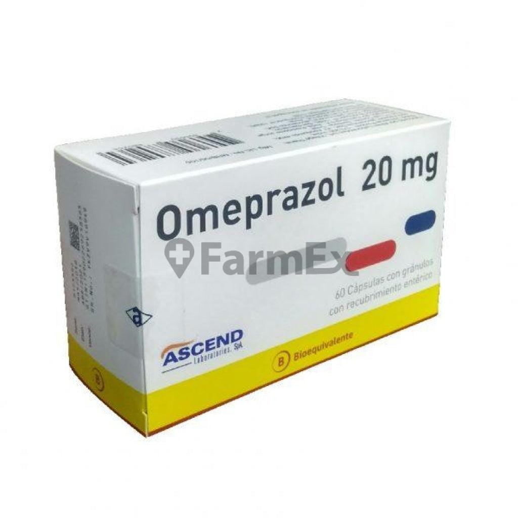Omeprazol 20 mg x 60 comprimidos Farmex-Fonasa-Persistente